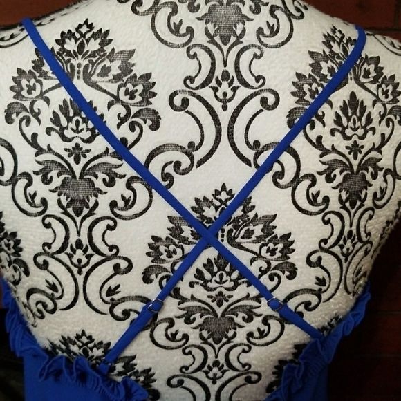 Royal Blue Ruffle Top - Picture 3 of 4